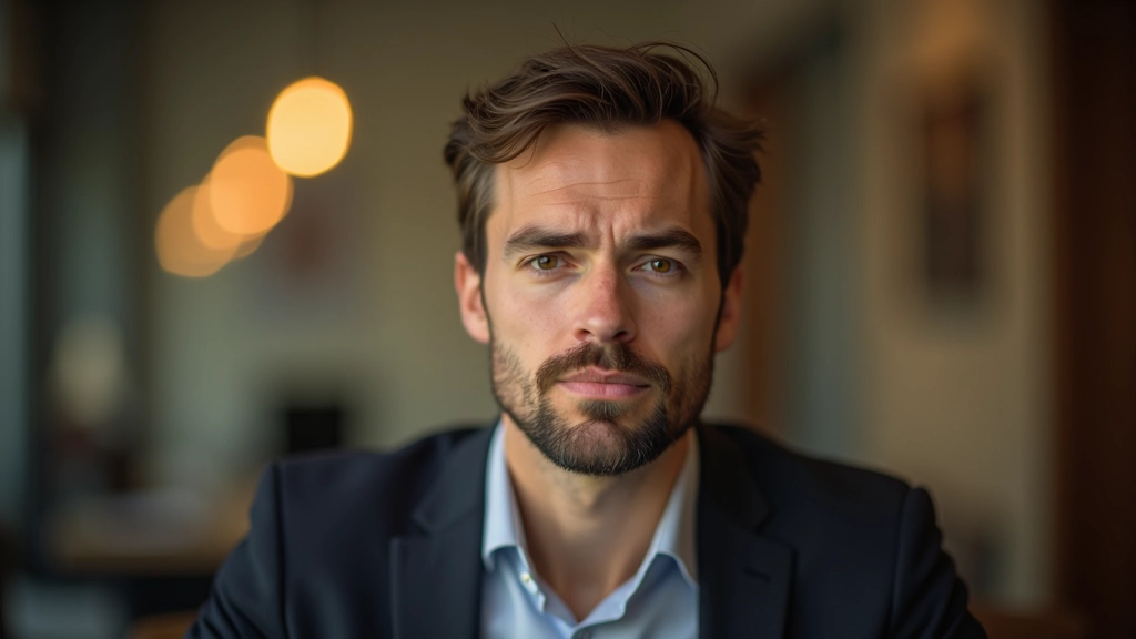 Nahaufnahme einer aufmerksamen Person während eines Gesprächs, die aktiv zuhört und Augenkontakt hält