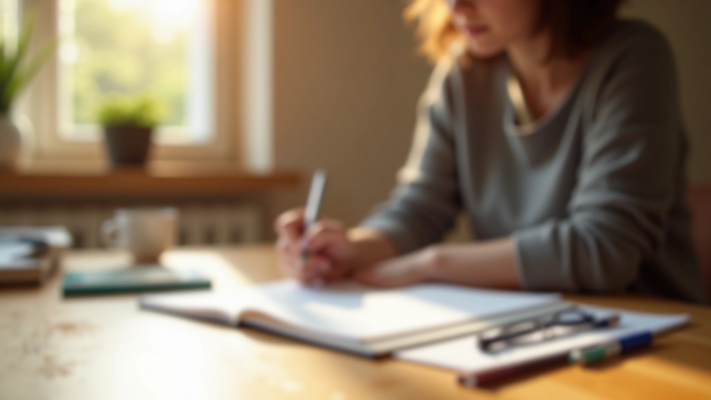 Person schreibt in Notizbuch und reflektiert über erhaltenes Feedback zur persönlichen Verbesserung